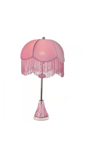  PINK GLASS TABLE LAMP D41X66CM