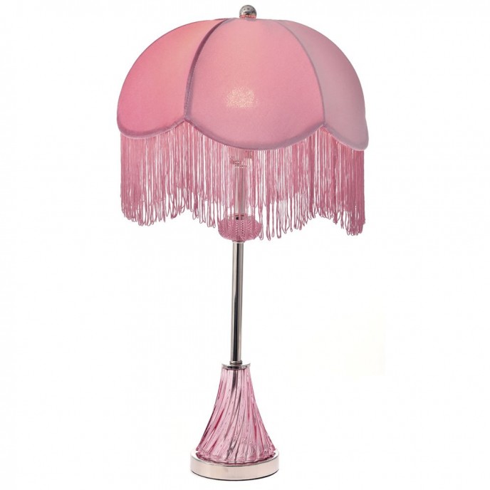  PINK GLASS TABLE LAMP D41X66CM 