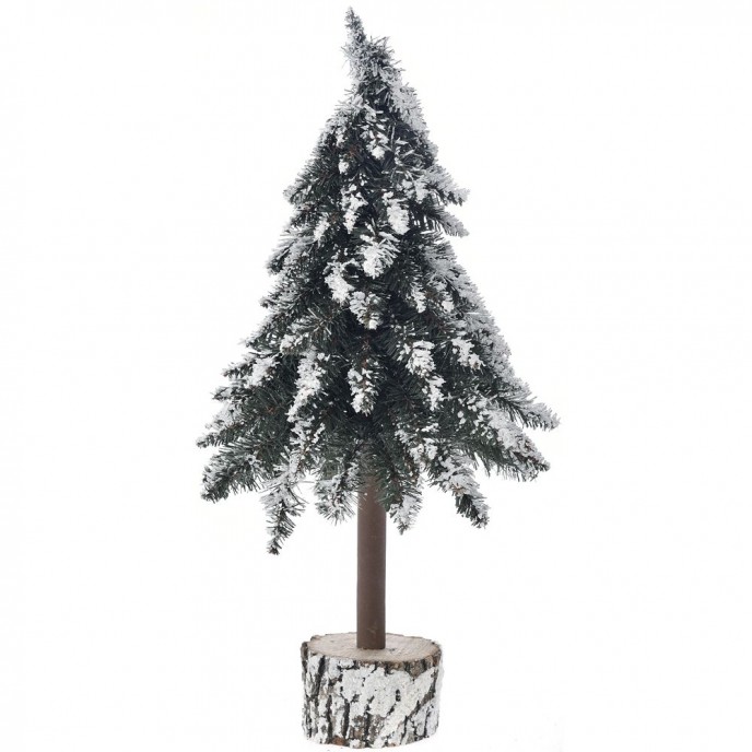  NATURAL TRUNK SNOWY CHRISTMAS TREE 65CM 