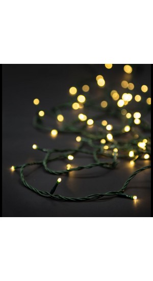  200LED STRING LIGHTS GREEN WHITE 10M 8FUNCTIONS OUTDOOR