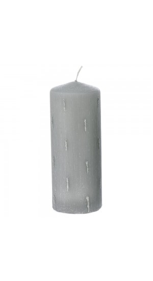  XMAS DECORATED CANDLE GREY 7X14
