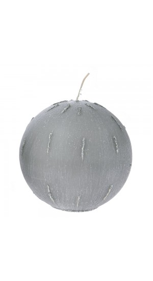  XMAS DECORATED CANDLE GREY 100MM