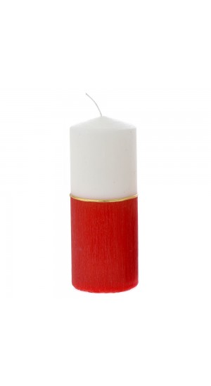  XMAS DECORATED CANDLE RED 7X18