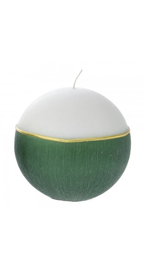  XMAS DECORATED CANDLE GREEN 100MM