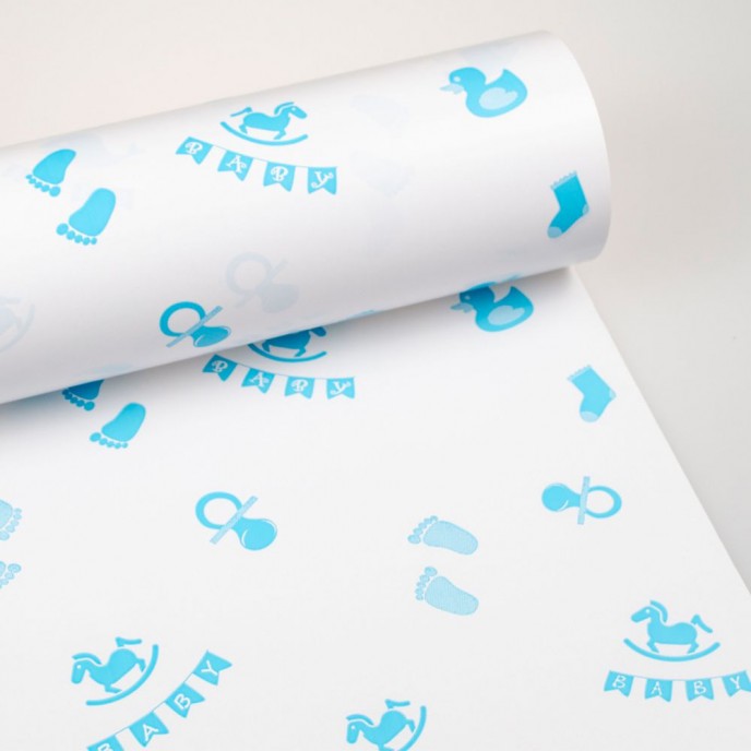  BABY BLUE WRAPPING PAPER 60CMX50M 
