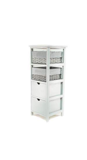  WHITE WOODEN DRAWER CABINET 30X30X78,5 WITH 4 DRAWERS