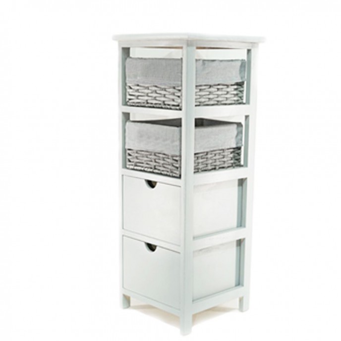  WHITE WOODEN DRAWER CABINET 30X30X78,5 WITH 4 DRAWERS 