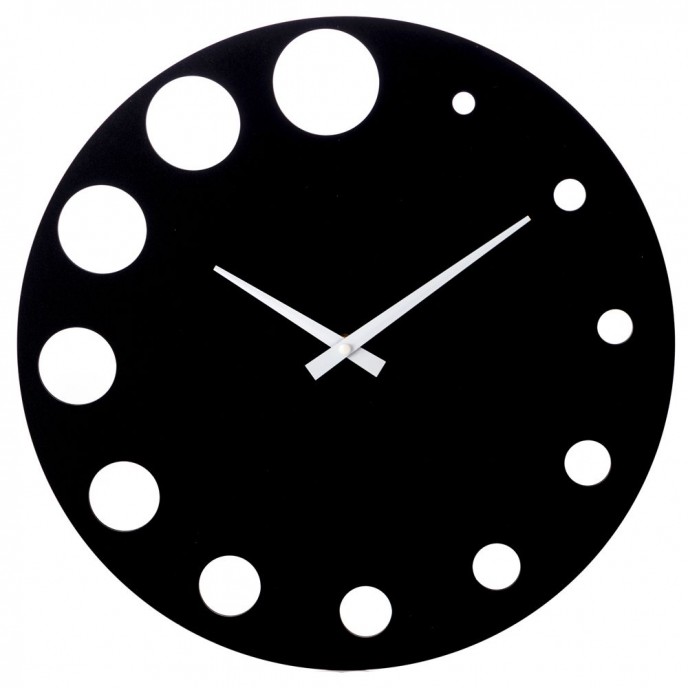  BLACK MDF AND MELAMINE WALL CLOCK D 40CM Watches