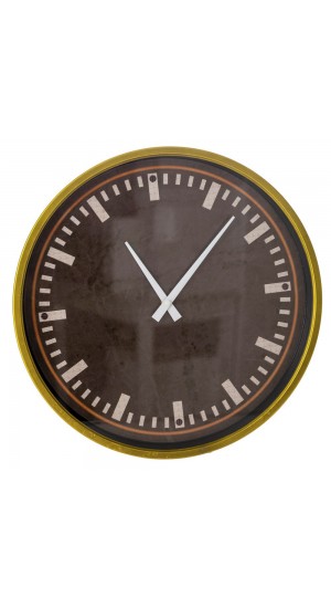  BLACK METAL WALL CLOCK WITH GLASS D 40CM