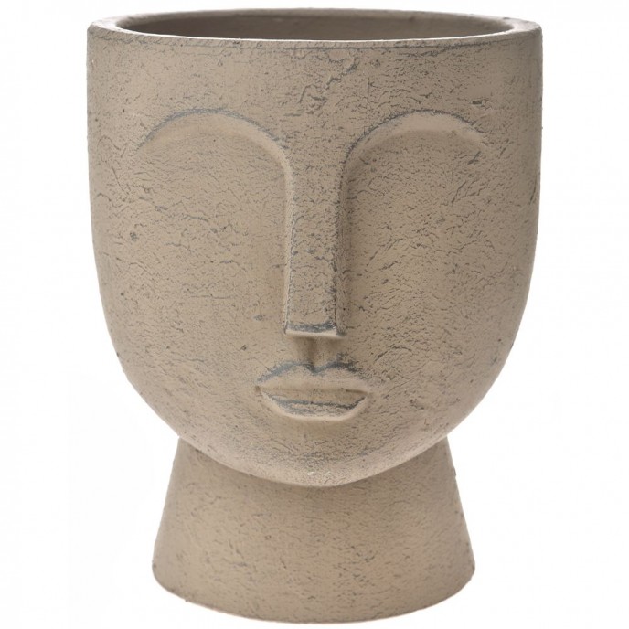  BROWN CERAMIC FACE VASE 25X24X30 CM Vases – Bowls