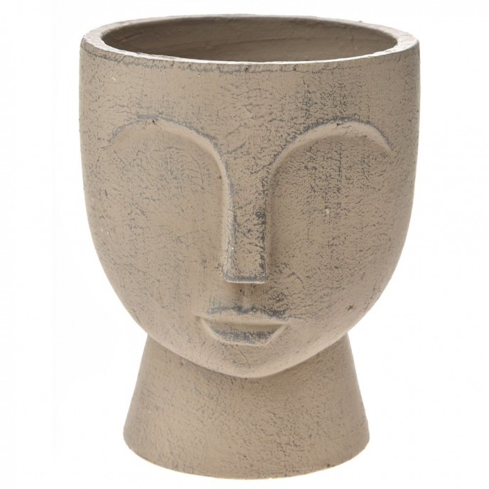  BROWN CERAMIC FACE VASE 19X18X22 CM Vases – Bowls