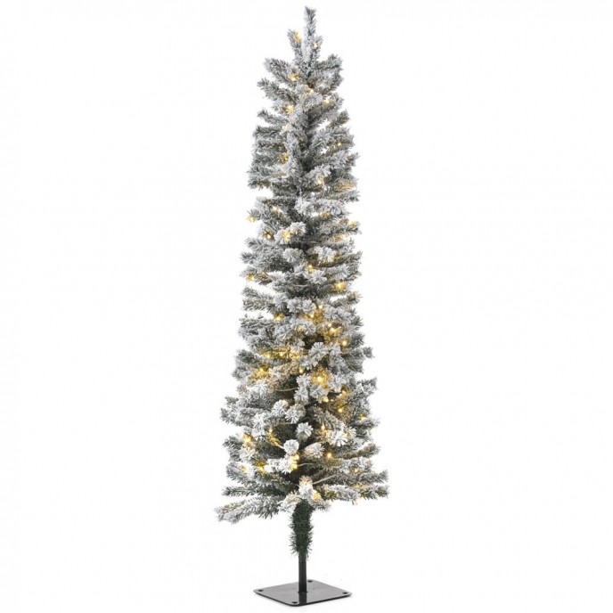  XMAS TREE PRE-LIT SNOW PENCIL Φ35Χ90CM WITH 70 WHITE LED LIGHTS 140TIPS 
