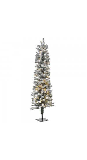  XMAS TREE PRE-LIT SNOW PENCIL D40Χ120CM WITH 100 WHITE LED LIGHTS