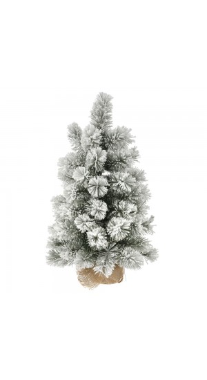  FLOCKED CHRISTMAS TREE Φ35Χ60CM WITH JUTE BASE 60TIPS