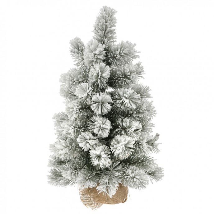  FLOCKED CHRISTMAS TREE Φ35Χ60CM WITH JUTE BASE 60TIPS 