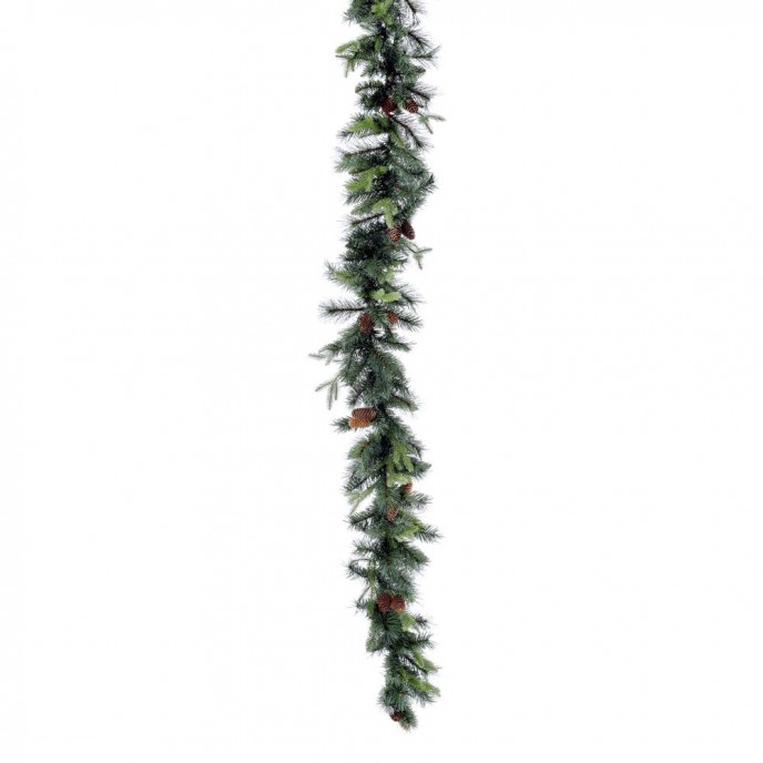  CHRISTMAS GARLAND NATURE 42X270CM WITH FIR BRANCHES AND PINECONES 286TIPS 