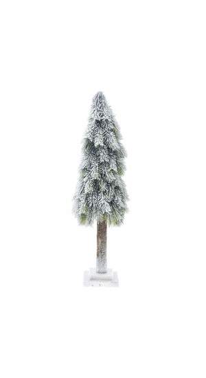 PLASTIC CONE TREE ON MDF BASE D19X60 CM WITH SNOW FINISH