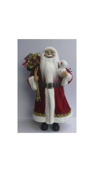  SANTA WITH RED COAT CARRYING GIFTS 80CM