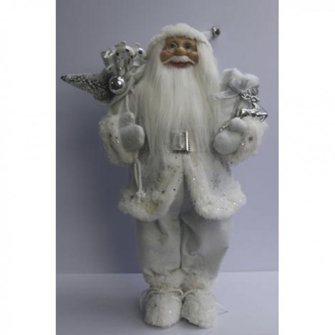  SANTA WITH WHITE CLOTHES CARRYING GIFTS 45CM 