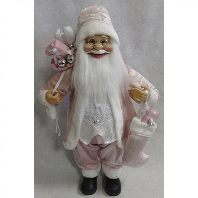  SANTA WITH PINK VELVET CLOTHES CARRYING GIFTS 60CM 
