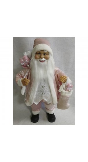  SANTA WITH PINK VELVET CLOTHES CARRYING GIFTS 80CM