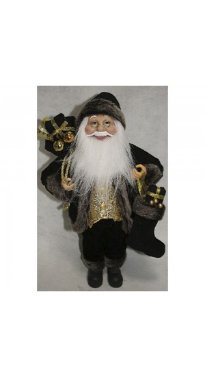  SANTA WITH BLACK VELVET CLOTHES CARRYING GIFTS 60CM