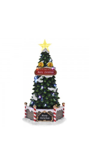  CHRISTMAS ROTATING TREE ANIMATED WITH LIGHTS AND MUSIC 17X15X31CM