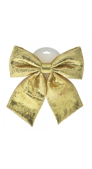  GOLD FABRIC RIBBON 30X32CM WITH TINSEL
