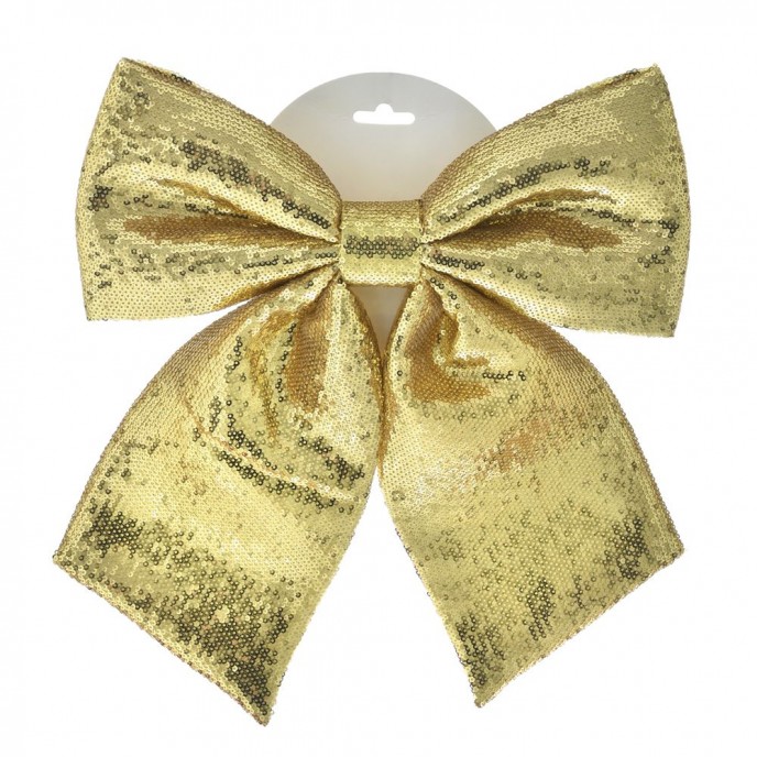  GOLD FABRIC RIBBON 30X32CM WITH TINSEL 