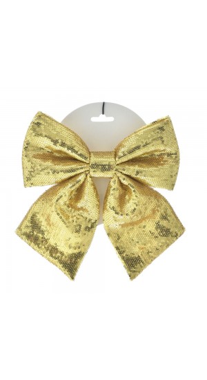  GOLD FABRIC RIBBON 20X22CM WITH TINSEL
