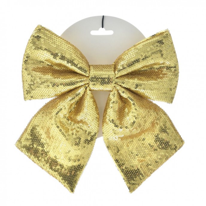  GOLD FABRIC RIBBON 20X22CM WITH TINSEL 