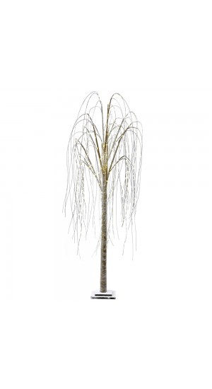  ILLUMINATED BROWN SNOWY WILLOW TREE 180CM WITH 500 WHITE LED LIGHTS