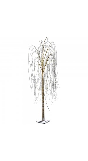  ILLUMINATED BROWN SNOWY WILLOW TREE 220CM WITH 720 WHITE LED LIGHTS