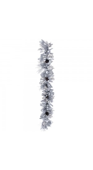  GARLAND 180CM WITH SILVER BAUBLES