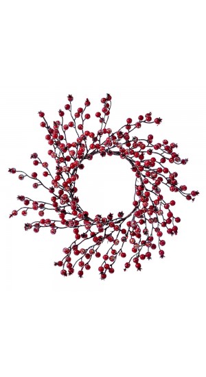  WREATH 43CM WITH RED BERRIES