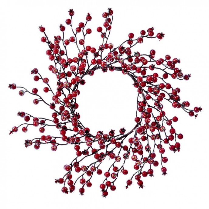  WREATH 43CM WITH RED BERRIES 