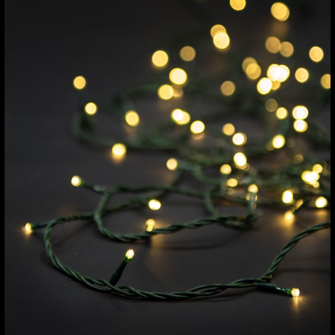 100LED STRING LIGHTS GREEN WHITE 5M 8FUNCTIONS OUTDOOR 
