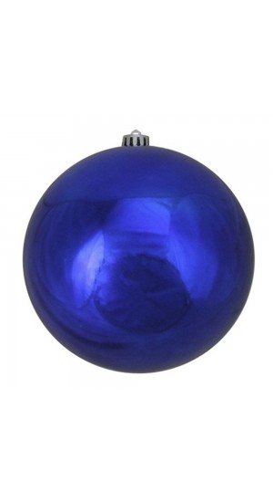  ROYAL BLUE GLASS BALL ORNAMENT 10CM SET 4