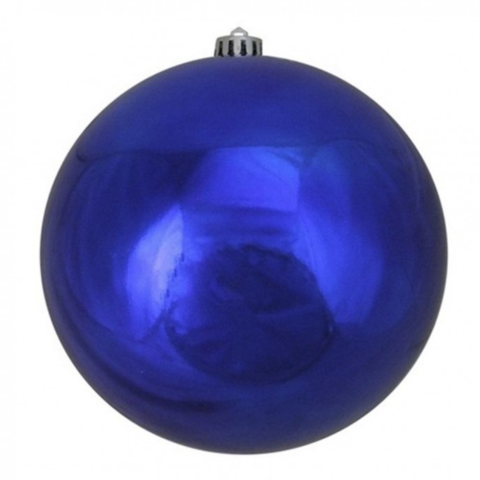  ROYAL BLUE GLASS BALL ORNAMENT 10CM SET 4 