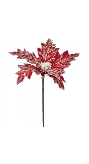  POINSETTIA RED FROSTED STEM 30X65CM