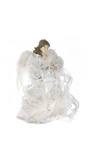  XMAS IVORY AND WHITE FLYING ANGEL ORNAMENT 30CM