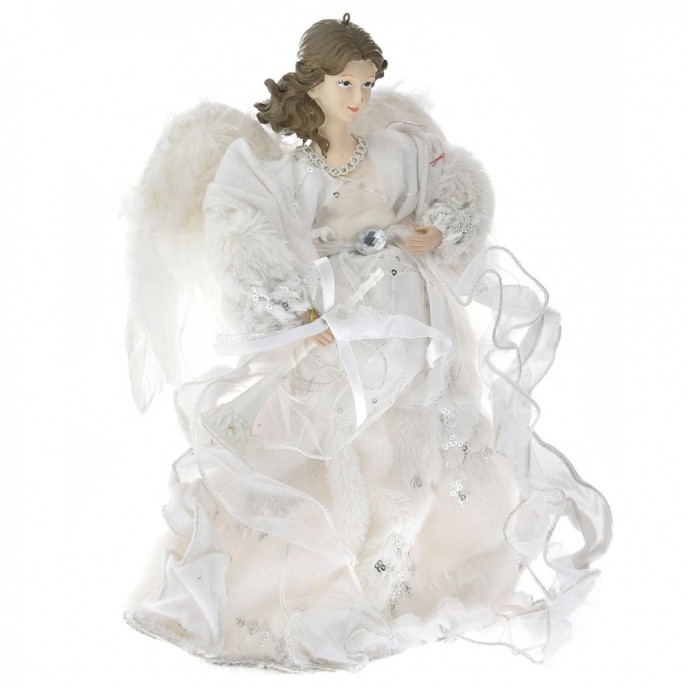  XMAS IVORY AND WHITE FLYING ANGEL ORNAMENT 30CM 