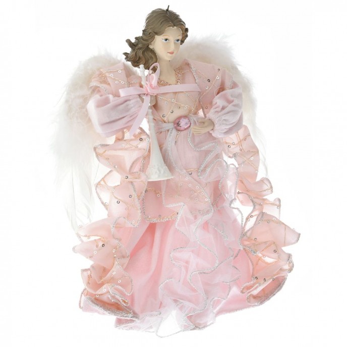  XMAS IVORY AND PINK FLYING ANGEL ORNAMENT 30CM 