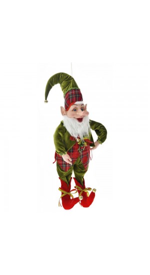  GREEN AND RED CHRISTMAS ELF 65CM