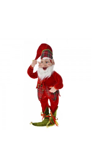  RED AND GREEN CHRISTMAS ELF 65CM