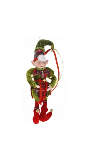  GREEN AND RED CHRISTMAS ELF 30CM