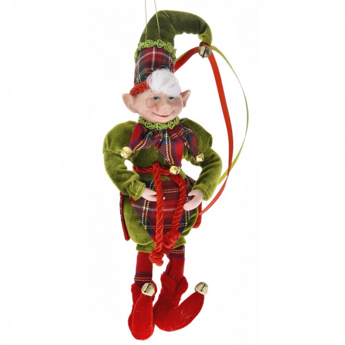  GREEN AND RED CHRISTMAS ELF 30CM 