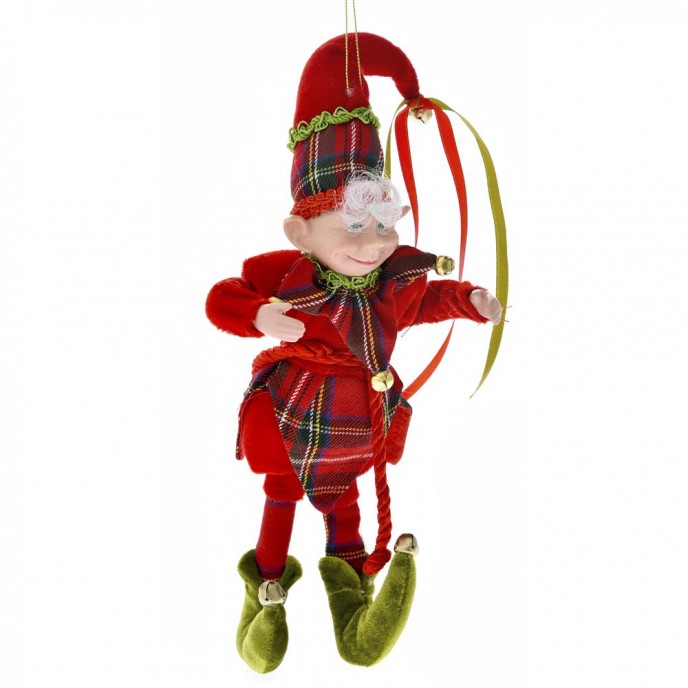 RED AND GREEN CHRISTMAS ELF 30CM 