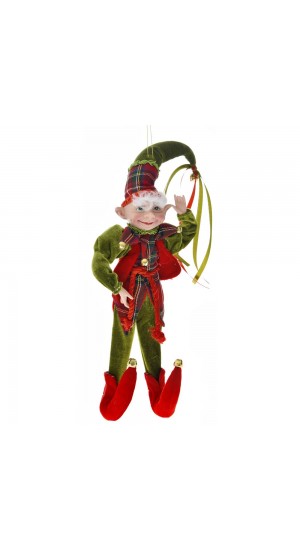  GREEN AND RED CHRISTMAS ELF 40CM
