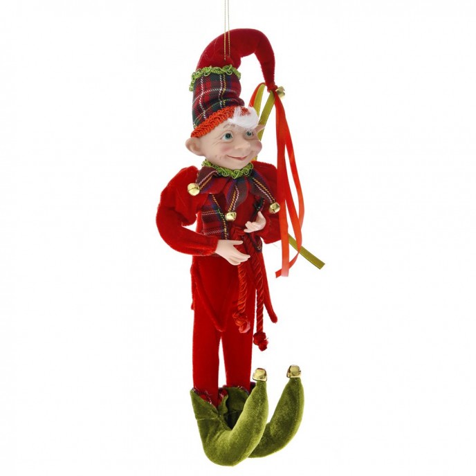  RED AND GREEN CHRISTMAS ELF 40CM 